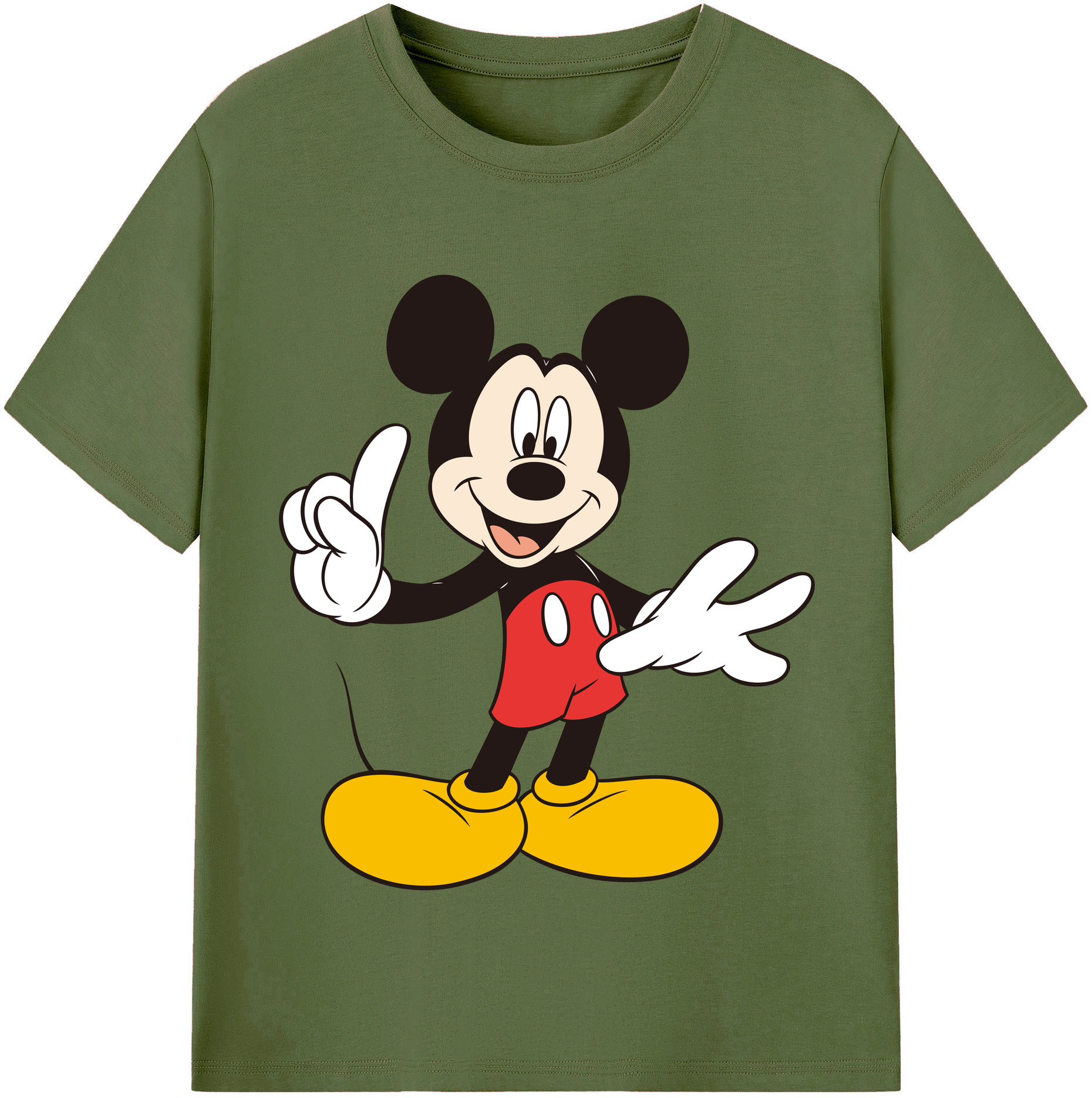 （画像用） ミッキーマウス Mickey Mouse 綿100％半袖Tシャツ（フロントプリント）